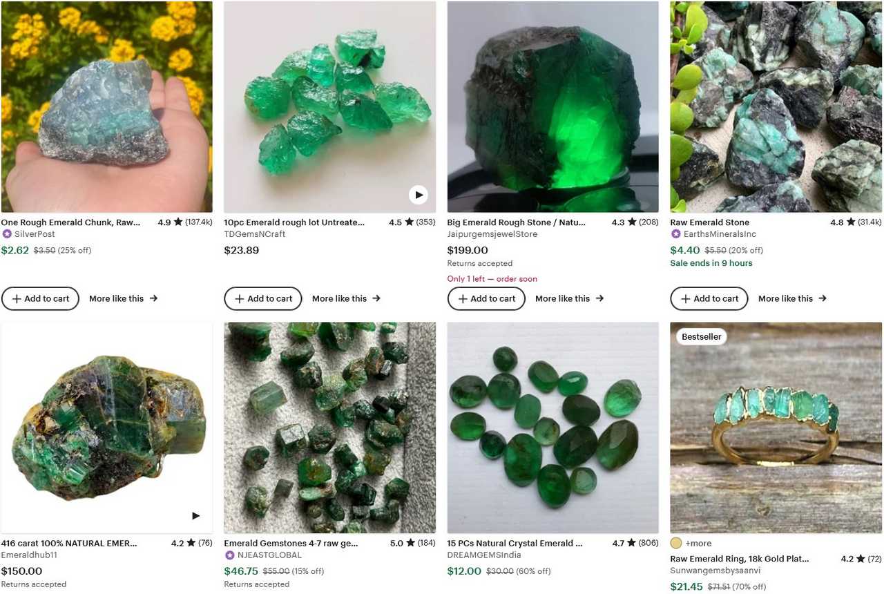 Цены на Изумруд на etsy Цены на Изумруд на etsy, фото