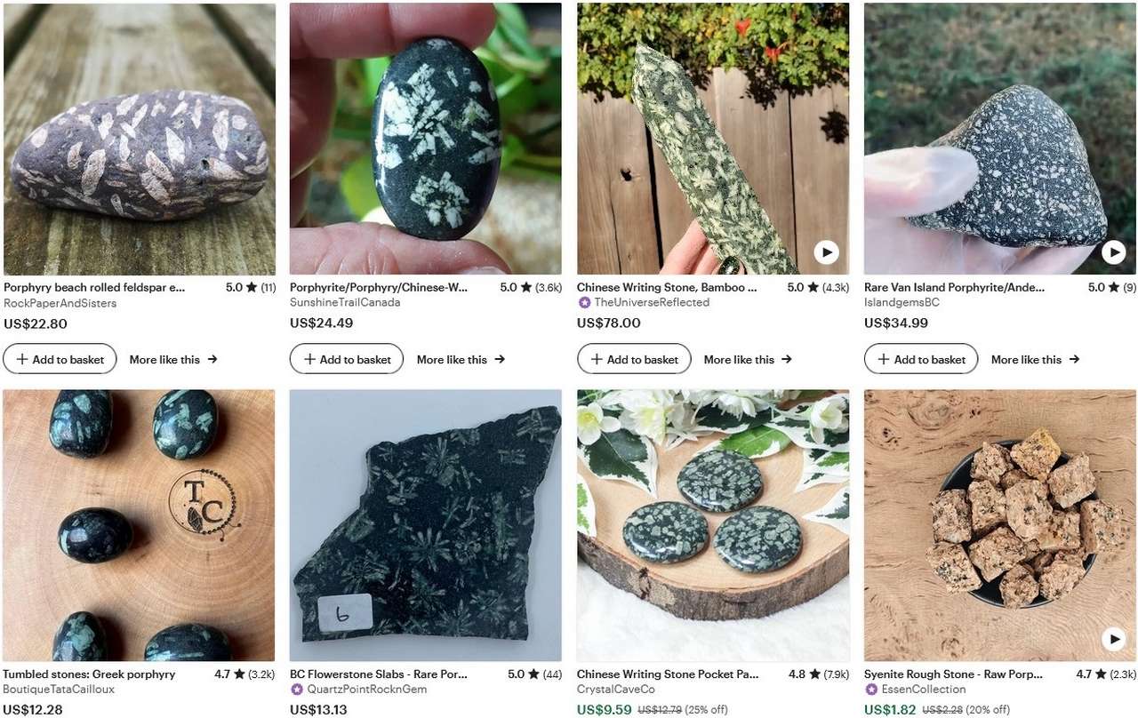 Цены на Порфирит на etsy Цены на Порфирит на etsy, фото